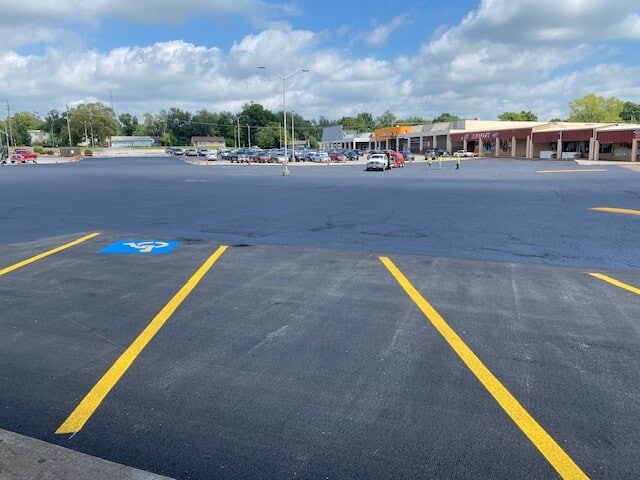 Asphalt Repair Strip Mall Parking Lot Finished Product