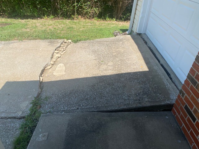 Driveway Replacement Damaged Side View